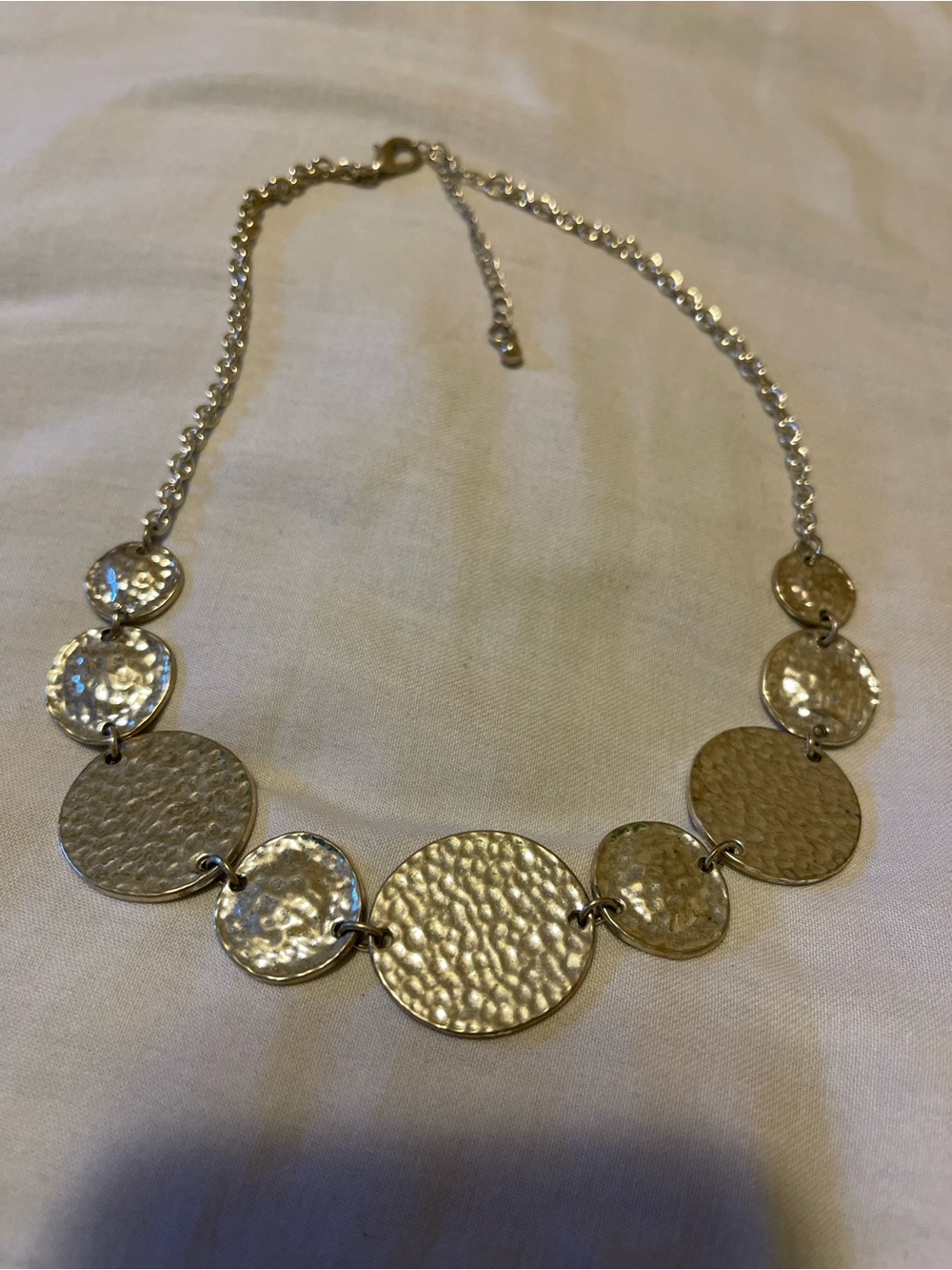 Hammered Disc Statement Necklace - Gold